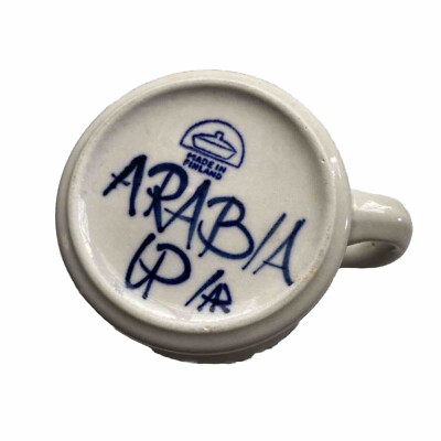 Rare Vintage ARABIA CREAMER-Blue Anemone, made in Finland & Signed.