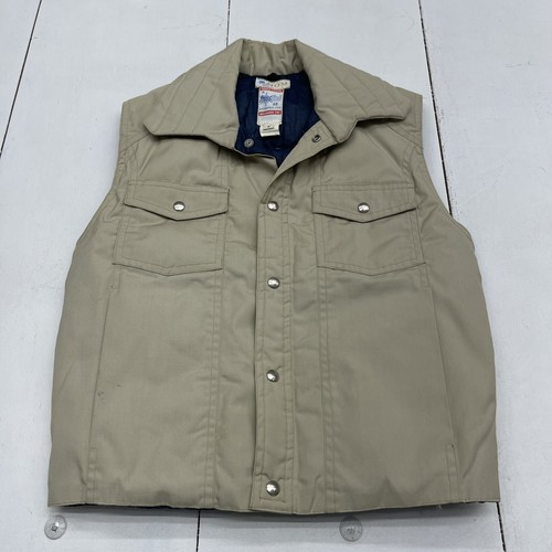 Vintage Frostline Kit Beige Zip Up Vest Mens Small
