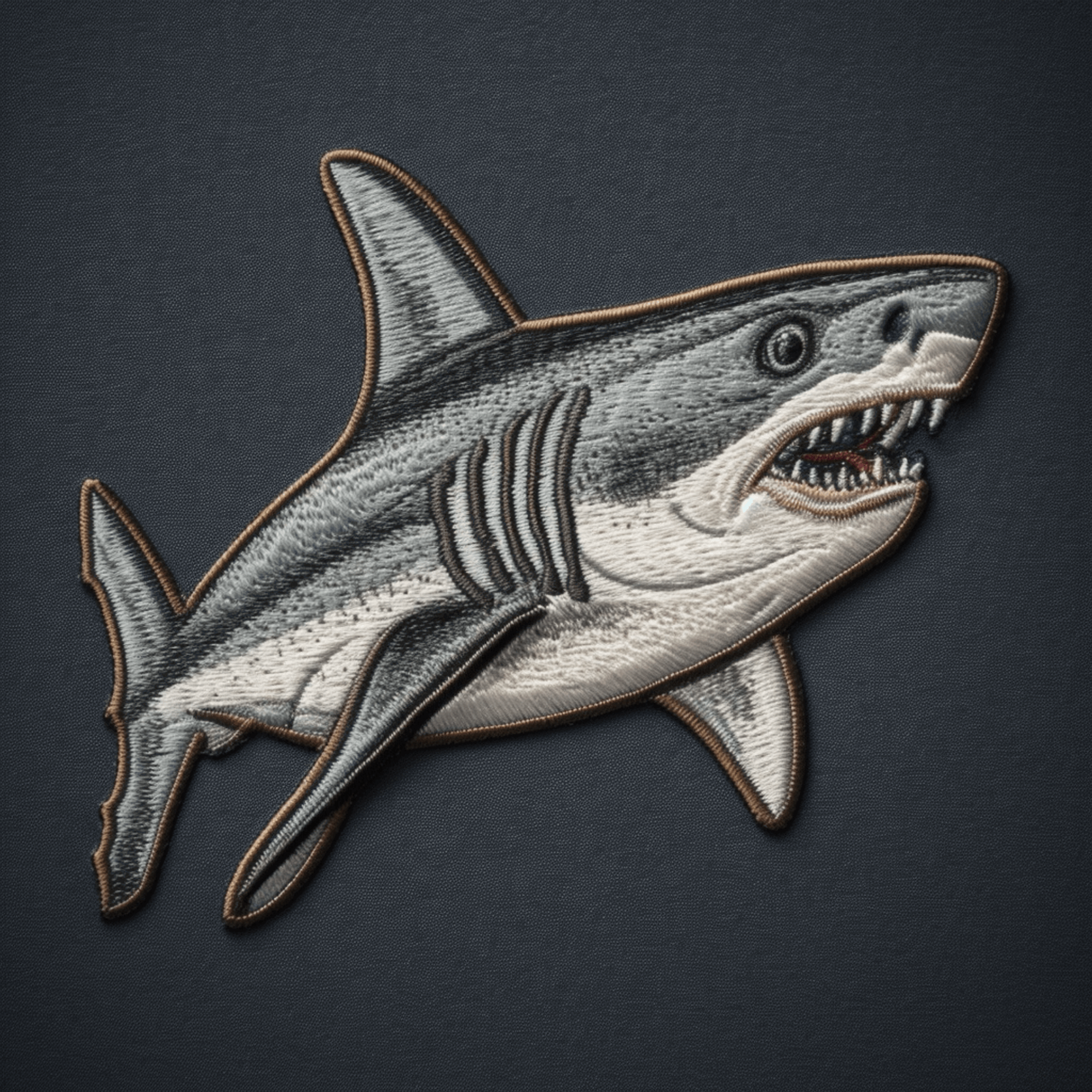 GREAT WHITE SHARK PATCH embroidered iron-on FISH JAWS Carcha