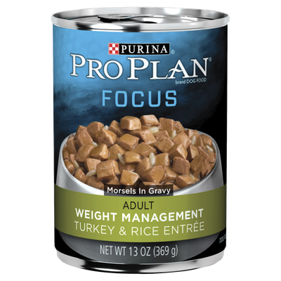 Pro Plan Adult Weight Management Wet Dog Food Turkey Rice 12 x
