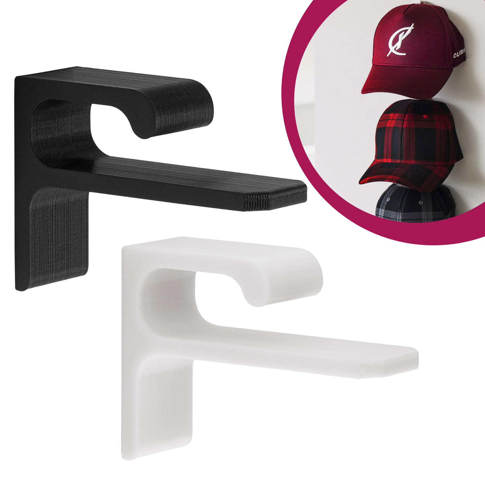 Cap Wandhalterung BaseCap Halterung Mützen Wand Halter Set passend für New Era F