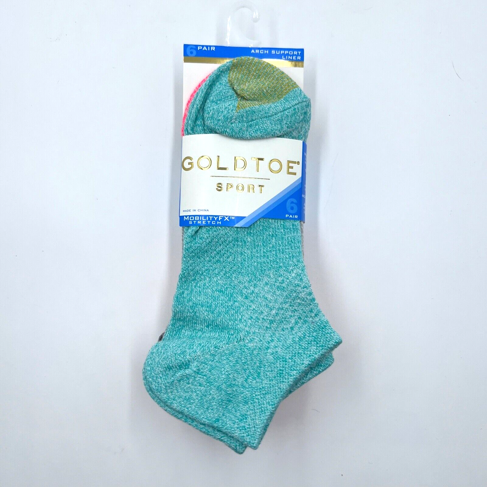 GOLD TOE Womens 6 Pack Sport No Show Sock Set Solid Bright Colors Shoe Size 6-9