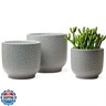 4 + 5 + 6 Inch Ceramic Pots for Indoor Plants, Succulents Plant Pots, Orchid Flower Pot with Drainage Hole, Modern Clay Stoneware Planters, Set of 3 (Reactive Glaze Grey Blue, 4 + 5 + 6 Inch