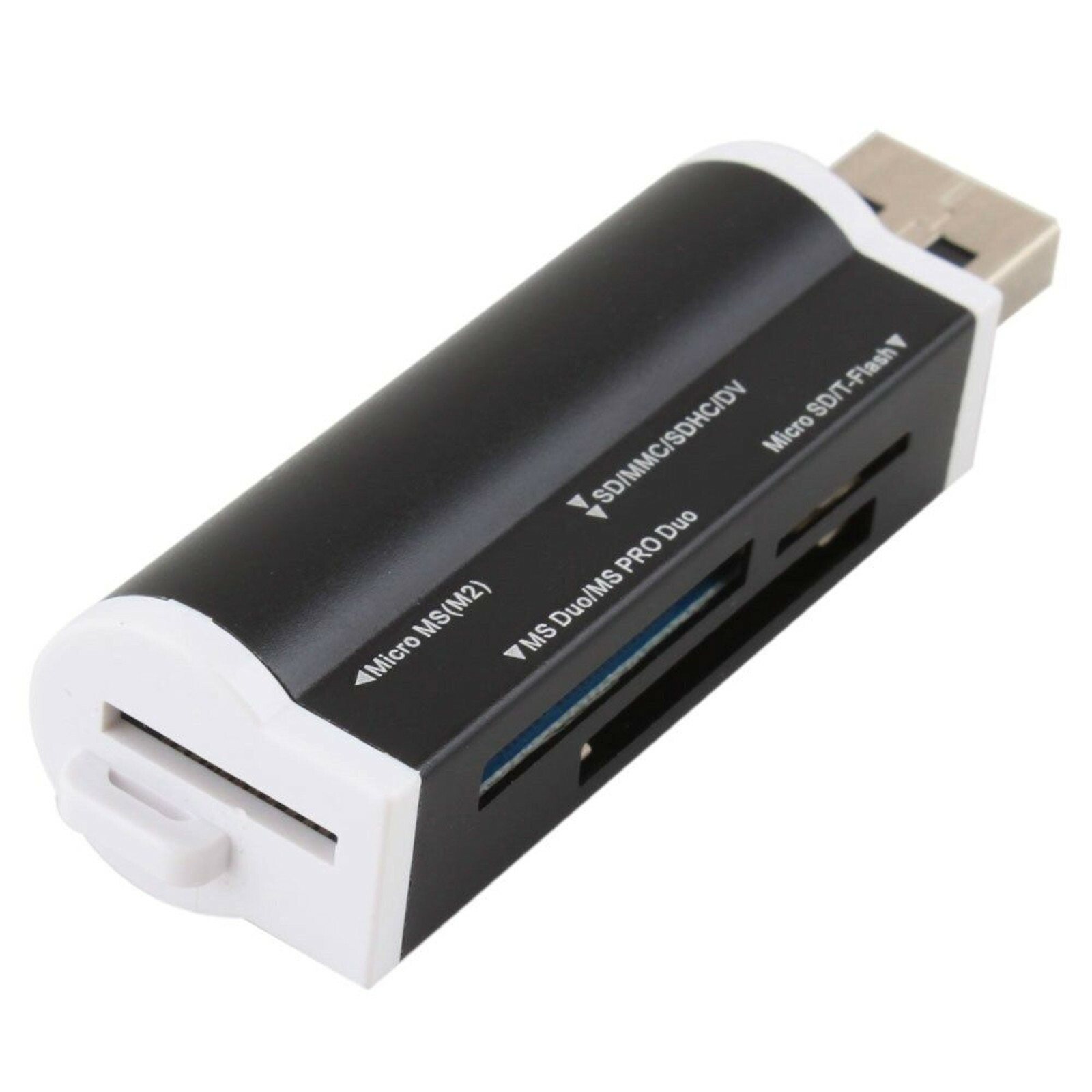 Schwarz Mini Alu Kartenleser USB Micro SD MMC SDHC M2 TF Card Reader Adapter Win