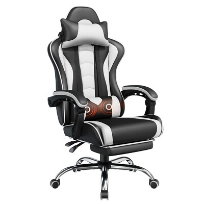 Height Adjustable Ergonomic Computer Gaming Chair with Swivel Seat & Headrest
