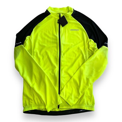 NEW Bergristar Hi Visibility Cycling Jersey Men's Medium Long Sleeve Loose Fit