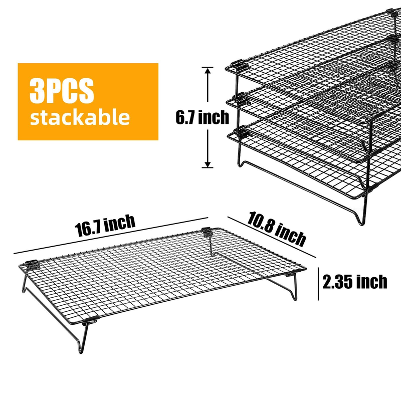 Upgraded Stackable Cooling Rack for Baking3 Tier Jerky Rack Cooling Ra