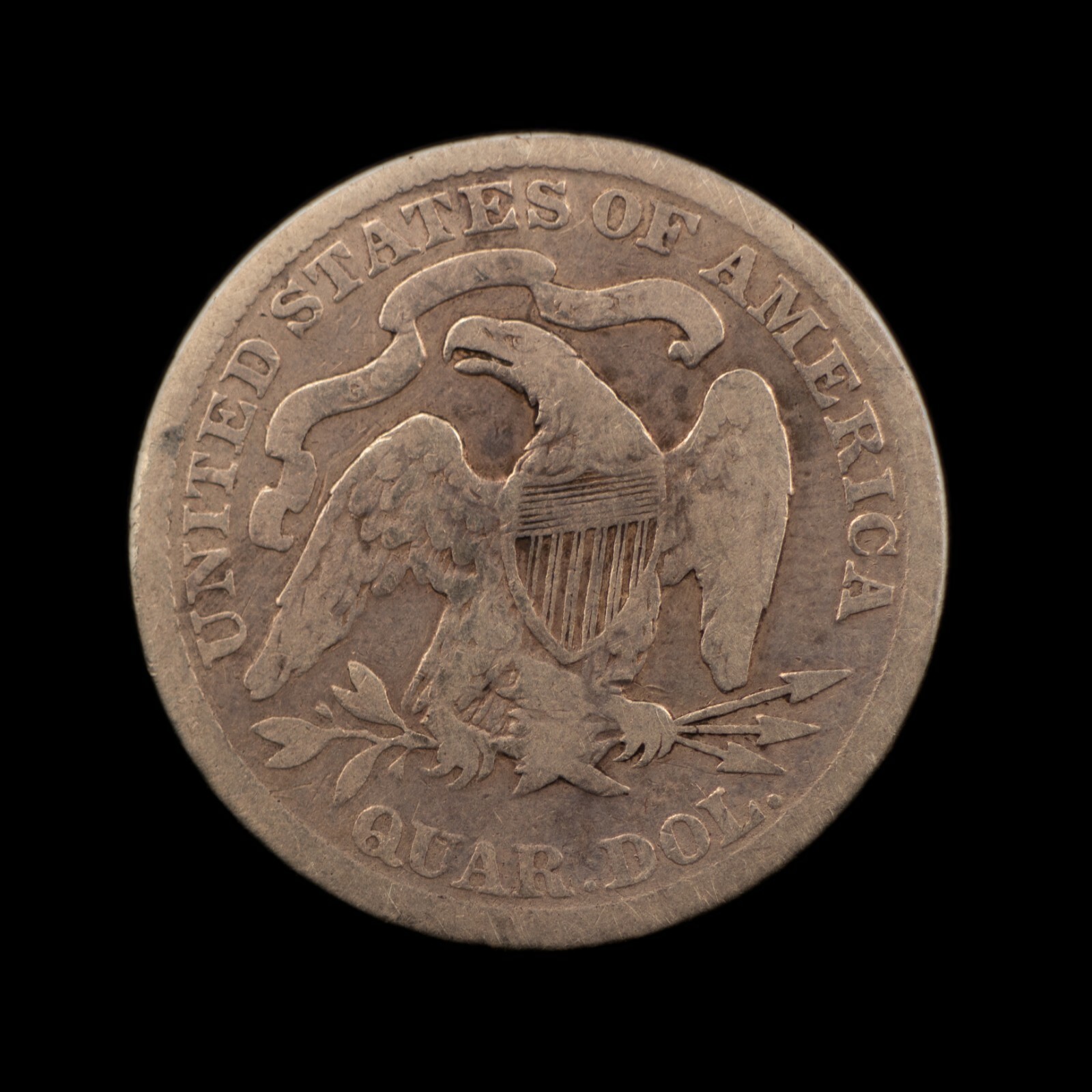 1891 Seated Liberty Quarter, VF Details, Cleaned, Old Silver 25 Cent Coin