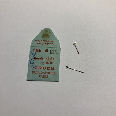 Set Of NOS Gruen 335 White (silver) Baton (stick) Wrist Watch Hands    h-253