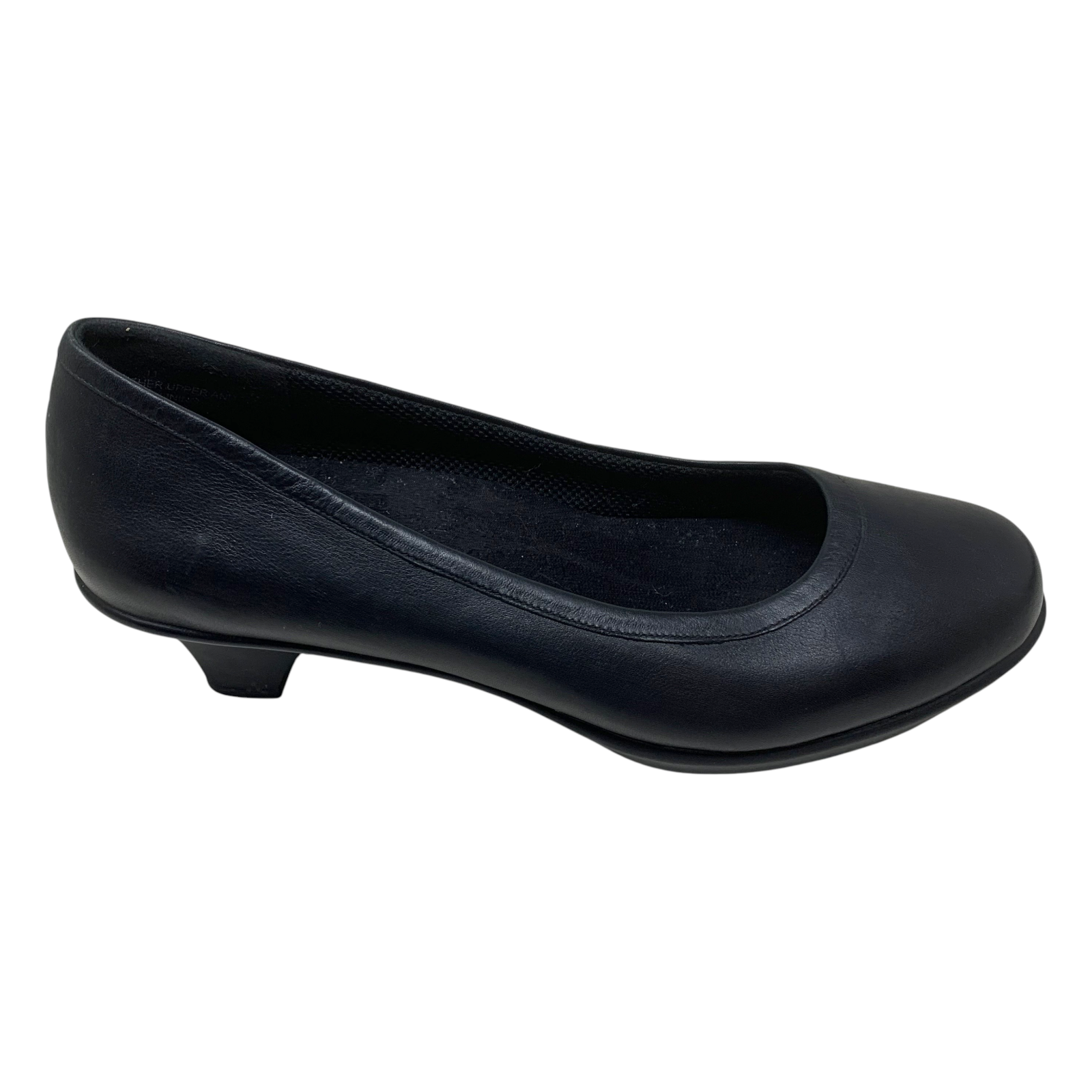 Crocs Work Women's Sz 11 Grace Black Leather Comfort Pumps Kitten Heel Career - Picture 3 of 9