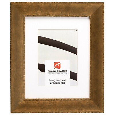 Craig Frames Patina, 1.625'' Distressed Copper and Gold Picture Frame With a Mat