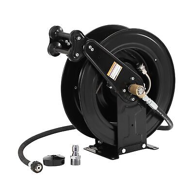 High Pressure Washer Hose Reel for Water/Air/Oil, 3/8" X 50 FT Steel Dual Arm...