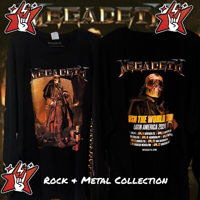 Megadeth  Tour 2024 T-Shirt.   New  Size XL  Long Sleeve Slayer Metallica