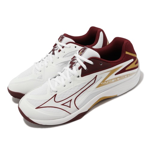 

Mizuno Thunder Blade Z White Red Gold Мужская обувь для волейбола и бадминтона V1GA2370-45, Белый, Thunder Blade Z