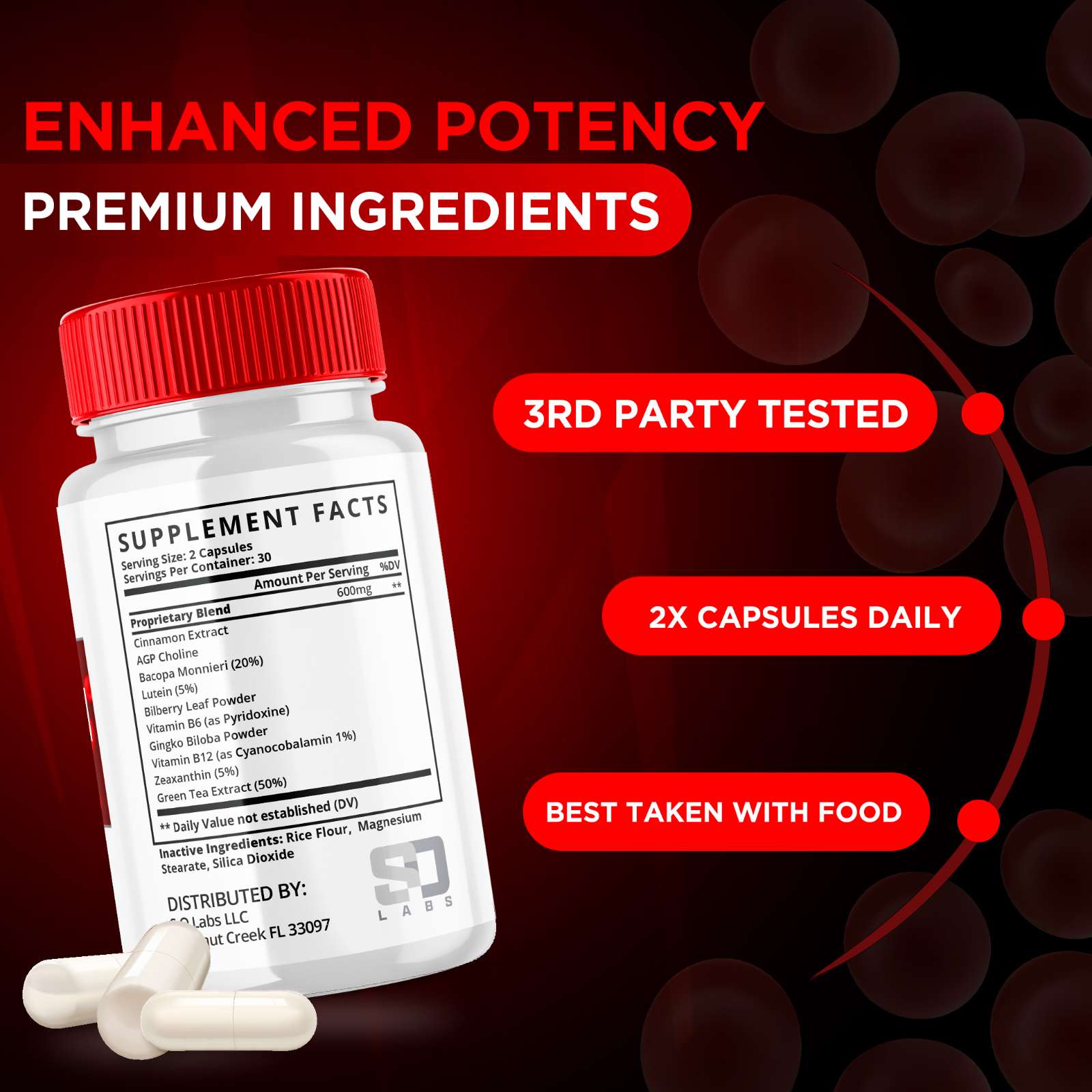 (1 Pack) Super Flow Glycogen, Blood Sugar Health Support Formula, 60 Capsules