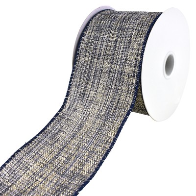 ESC05 Twinkly Champagne Linen Wired Edge Ribbon, 2-1/2-inch, 10-yard