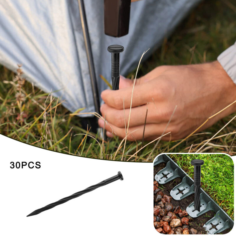 Plastic Edging Stake 30PCS Spiral Plastic Anchoring Garden Stakes For Paver