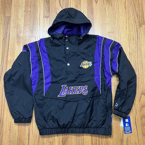 STARTER NBA LAKERS 　Hoodie Jacket 中綿　黒 Starter Los Angeles Lakers Black/Purple Hooded 1/2 Half Zip Jacket