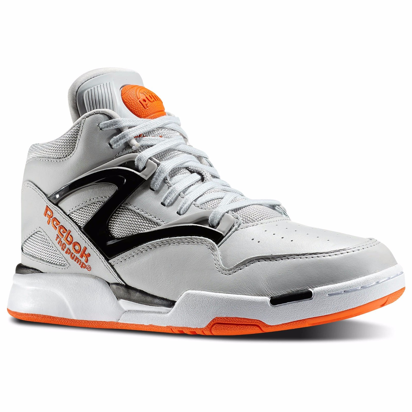 reebok pump grey orange