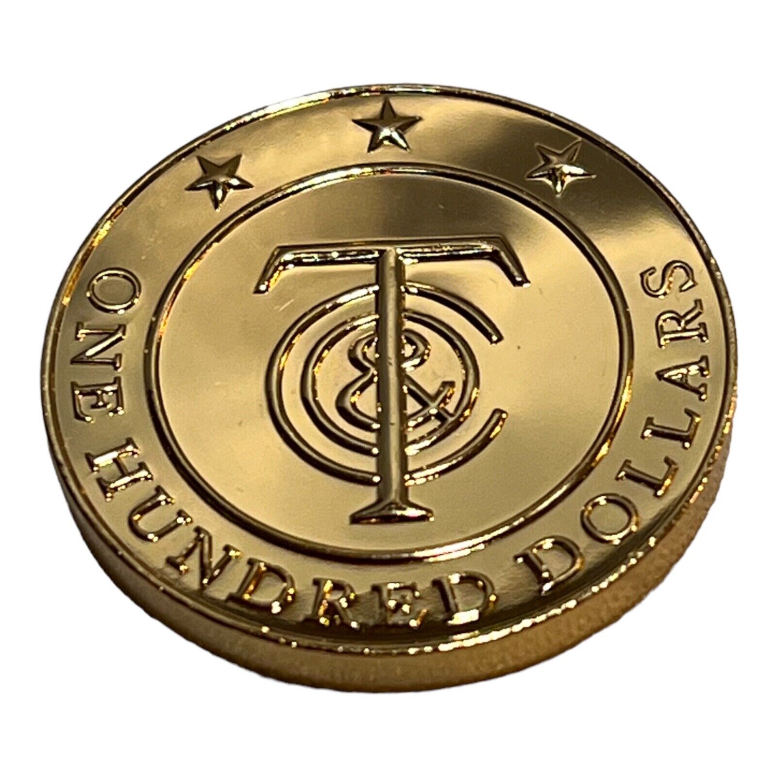 Tiffany & Co. $100 Tiffany Gold Plated Money Coin with Tiffany & Co. $100 Tiffany Gold Plated Money Coin with