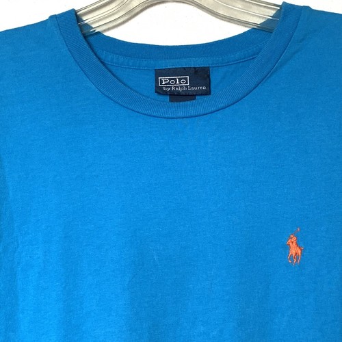 Tシャツ・カットソー POLO RALPH LAUREN Men Polo Shirts 710681126 038 Blue Ralph Lauren Polo T Shirt Mens L TurquoiseOrange Pony Short