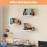 upsimples Floating Book Shelves for Wall, 15.7 Inches Wood Shelves for Living Room, Bathroom, Bedroom, Kitchen Storage and Decoration, White