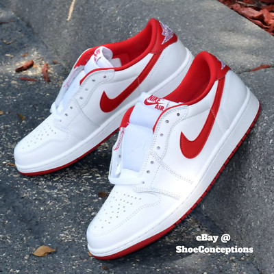Nike Air Jordan 1 Retro Low OG Shoes White University Red CZ0790-161 Men's NEW