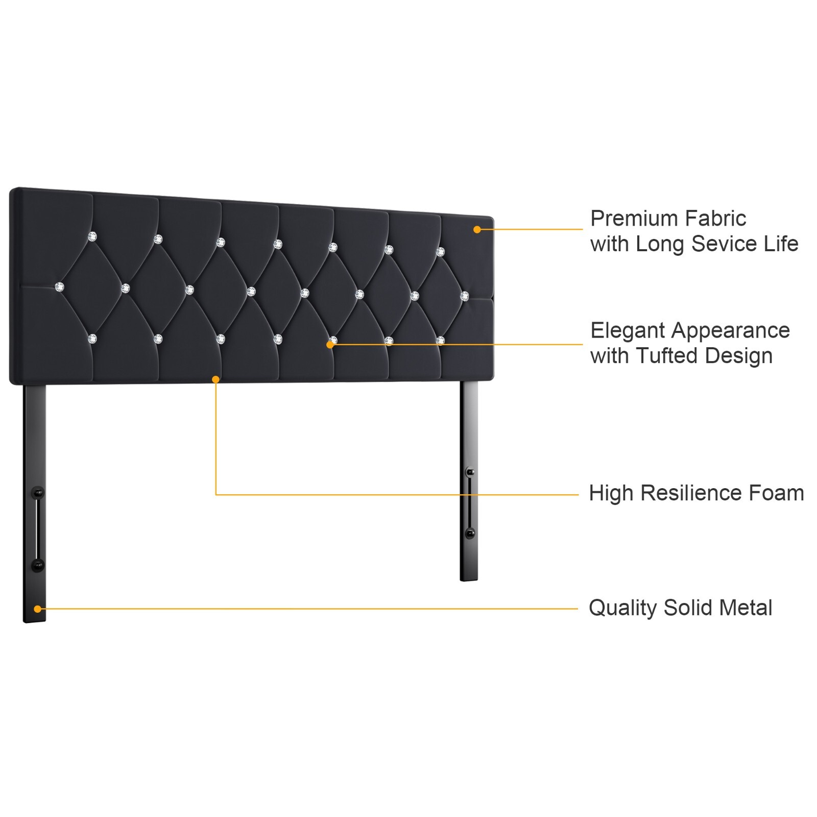 Queen King Size Upholstered Headboard Only Velvet Button Tufted Adjustable Bed