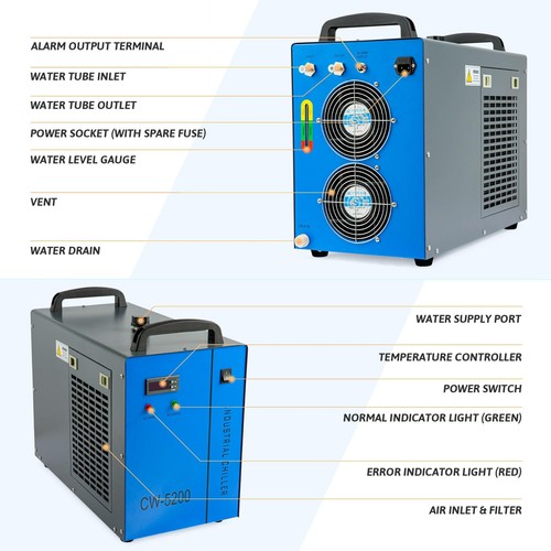 OMTech Industrial Water Chiller CW5200 for CNC CO2 Laser Engraver Cutter Marker