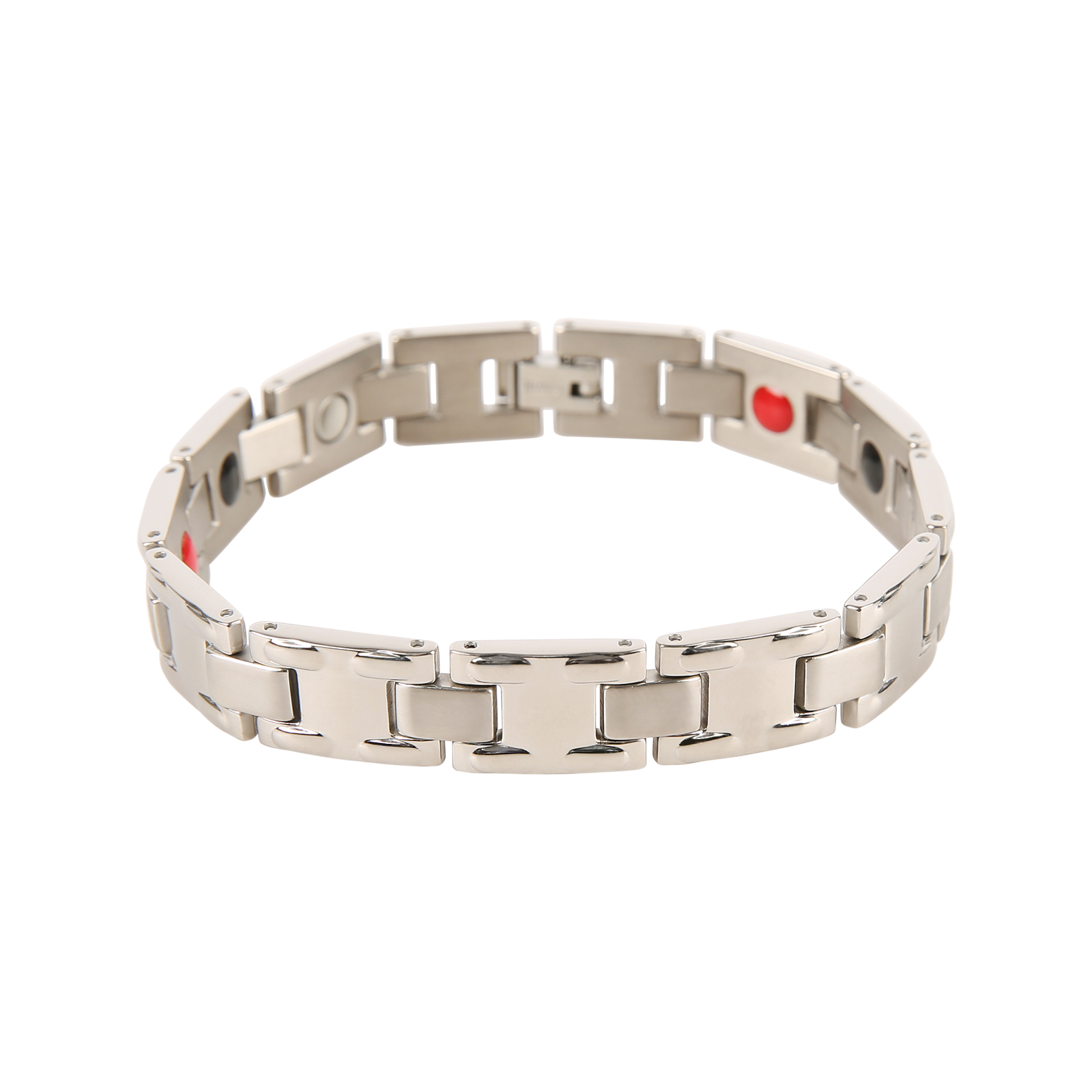 SCHMUCKBAR - ARMBAND AUS SILBERNEM TITAN MIT THERAPIERENDEN MAGNETEN 