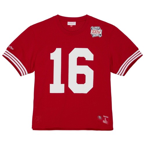 

MITCHELL - NESS NFL N-N MESH CREWNECK SAN FRANCISCO 49ERS 1990 JOE MONTANA, Scarlet