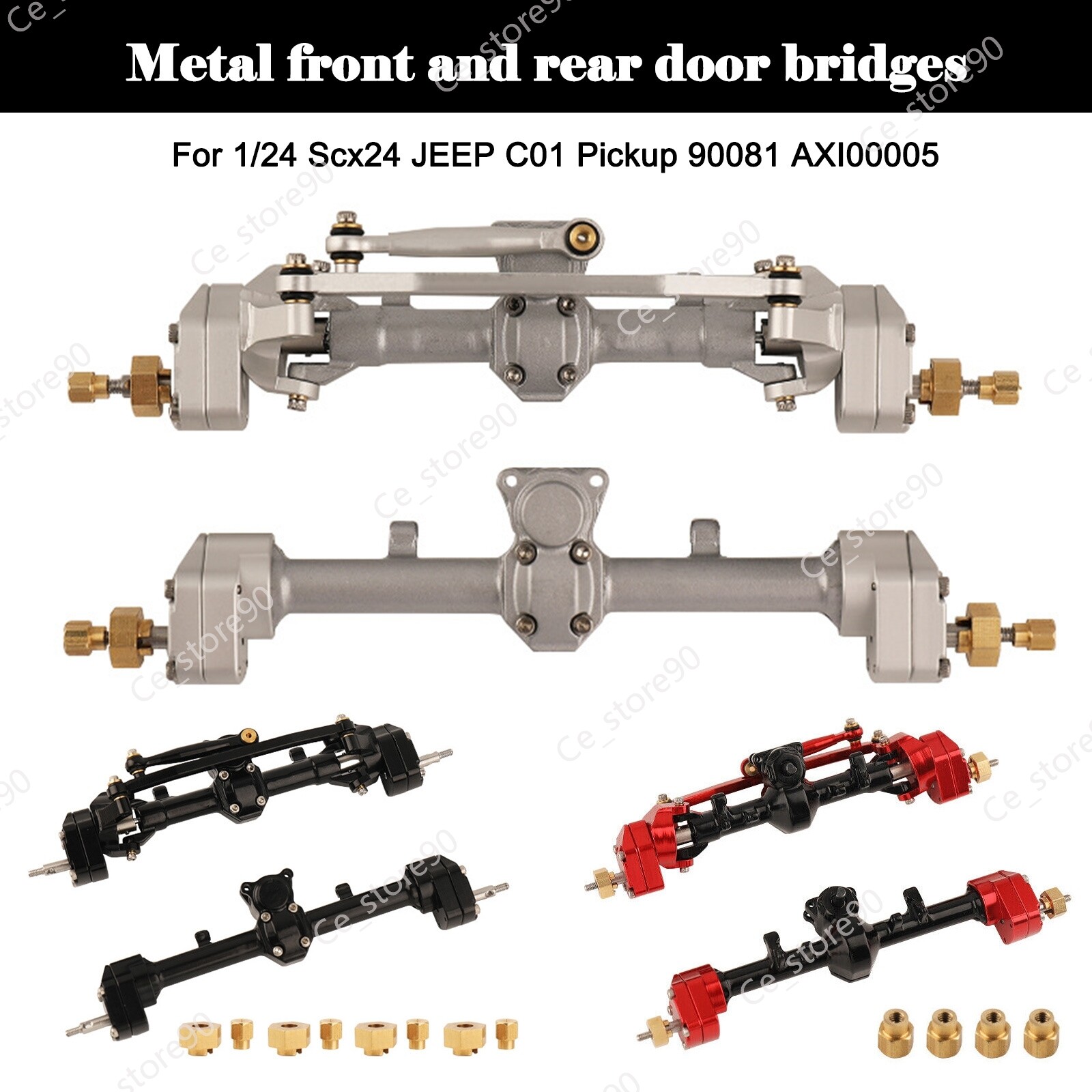 Metal Front Rear Portal Axle For 1/24 Axial SCX24 90081 C10 AXl00002 AX24 RC Car