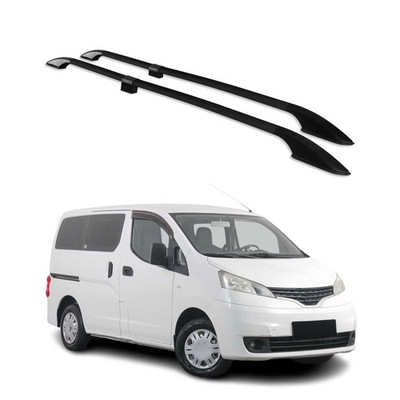 Aluminium Roof Rack Side Rails for Nissan NV200 2013-2021 Black 2x Alu