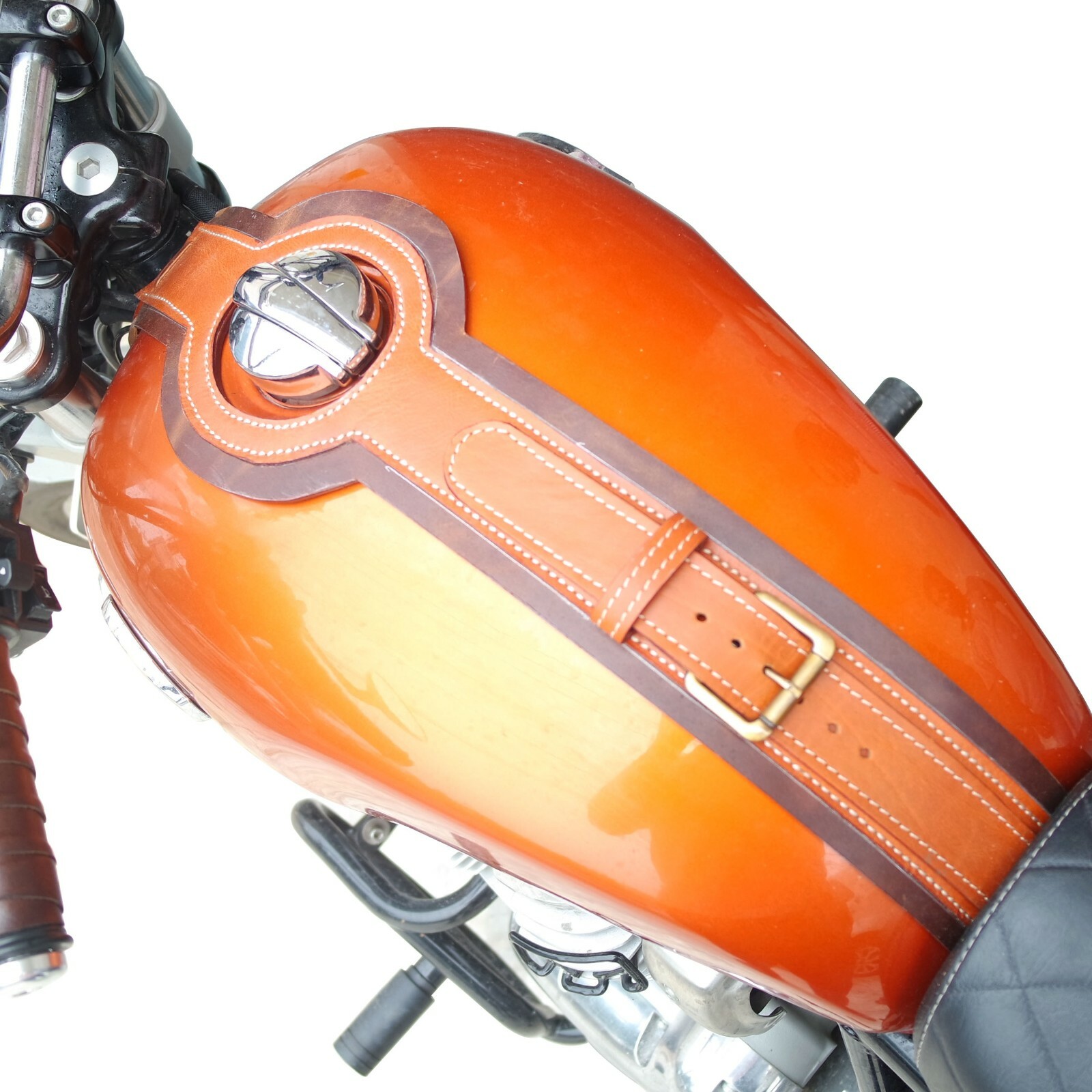 For Royal Enfield Interceptor 650 Fuel Gas Petrol Tank Belt Brown Tan Color 