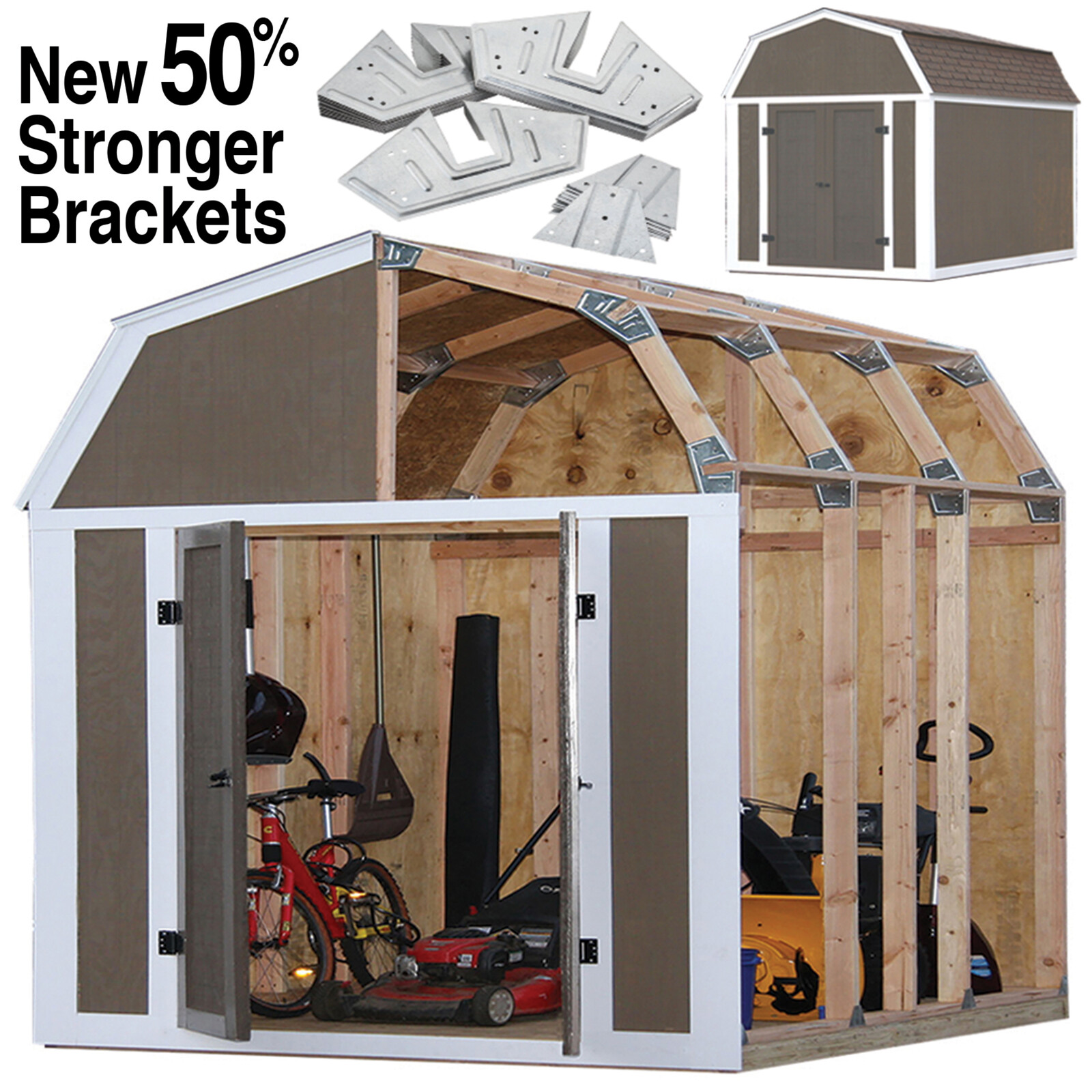 Barn Style Instant Framing Shed Kit Storage Yard Equipment