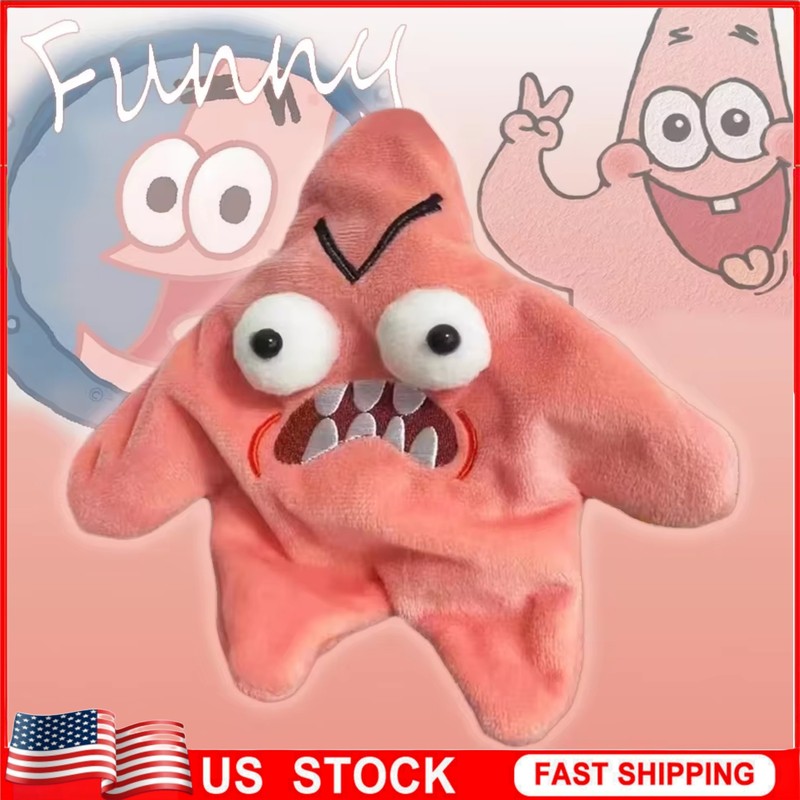 Grumpy Starfish,Pink Kicking Starfish Plush Pendant, Funny Spoofing Toy for