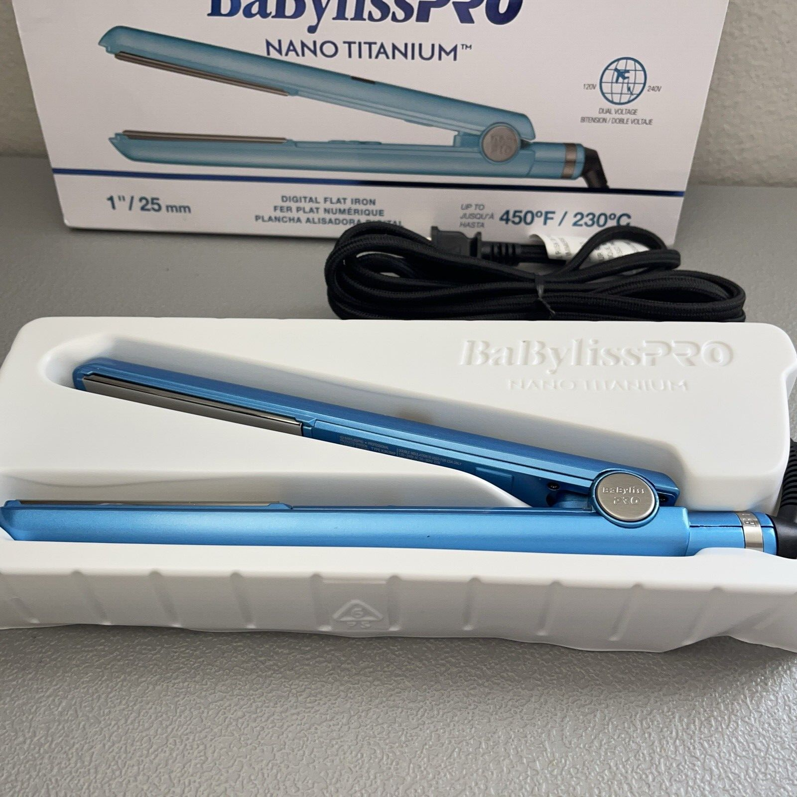 BaBylissPRO Flat Iron Hair Straightener, 1 Inch Nano Titanium, Hair Styling Tool
