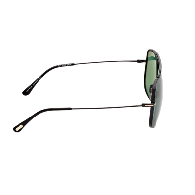 TOM FORD TOM FORD SUNGLASSES MEN SHINY BLACK METAL GREEN LENS PILOT FT0927 01N 61MM LIAM