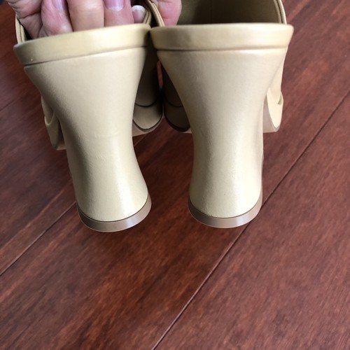 Pre-owned Bottega Veneta Final $  90 Leather Napa Platform Slide Cane Sugar Eu38.5 Us8.5
