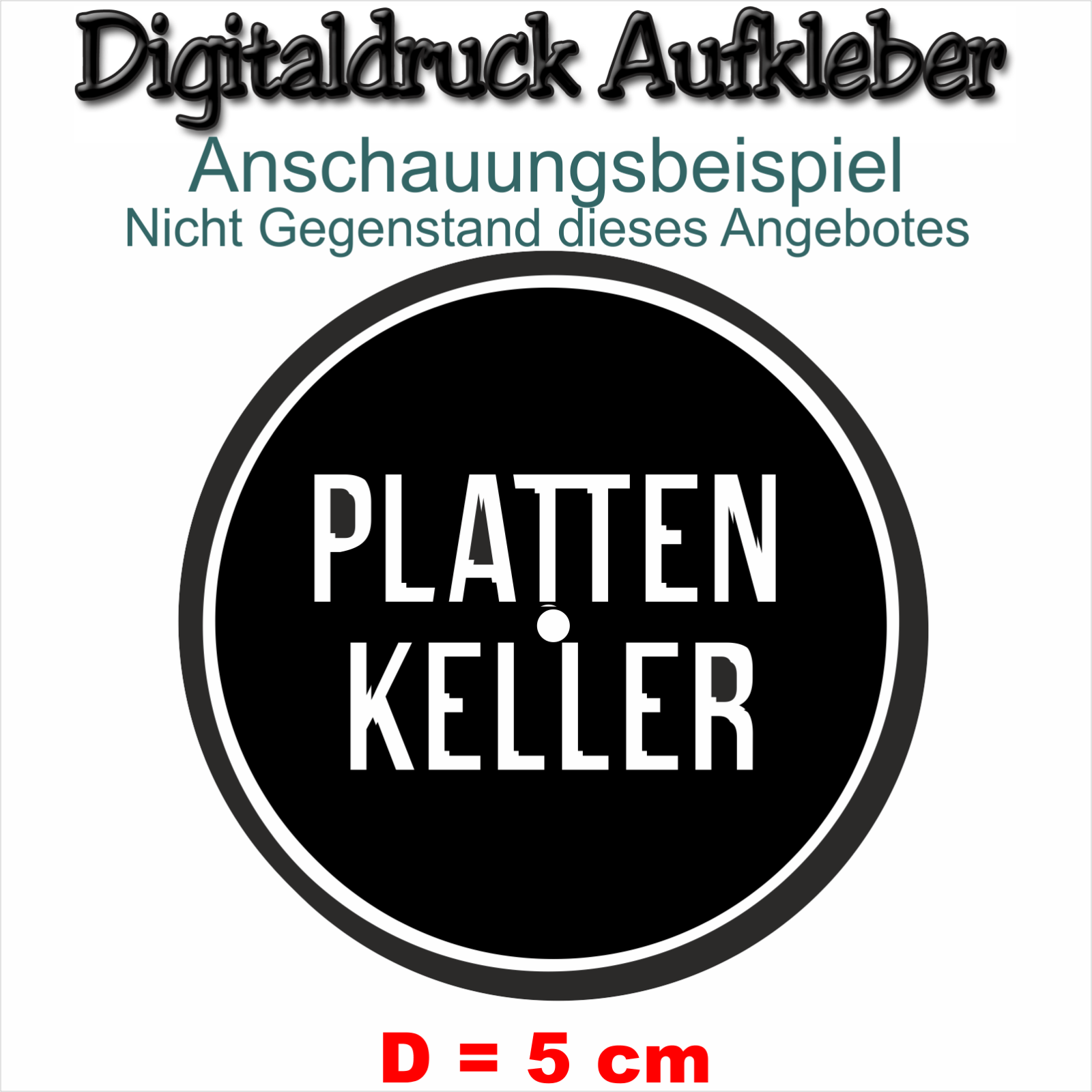 Wunschdruck Wunschmotiv Aufkleber RUND 50 mm Werbeaufkleber Vereinsaufkleber