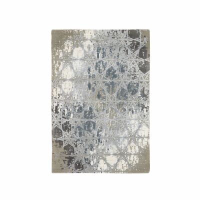 3'x5' The Honeycomb Hand Knotted Gray Wool/Silk Award Winning Design Rug G63499