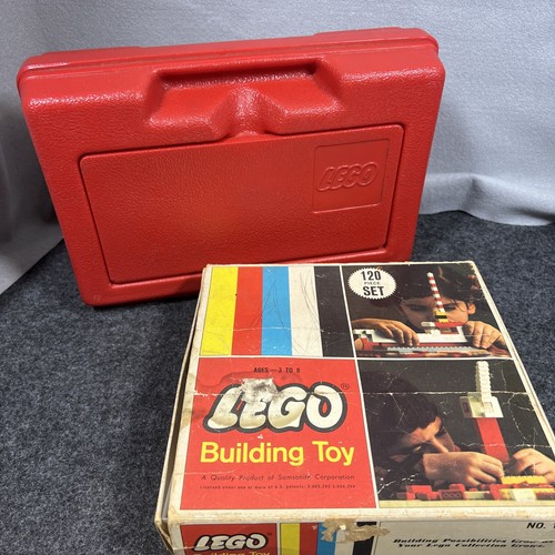 【ケース付き】レッドコレクション　未開封パック　初版　1st Vintage 1966 Lego Samsonite Building Toy No. 120 INCOMPLETE + 80's