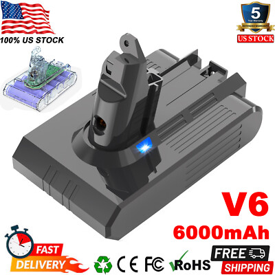 6000mAh V6 Battery Replacement for Dyson SV04 DC58 DC59 DC61 DC62 DC72 Animal 