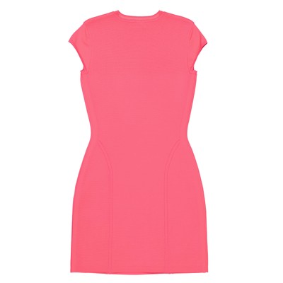 Pre-owned Victoria Beckham Ladies Crewneck Fitted Mini Dress, Brand Size 6 (us Size 2) In Pink