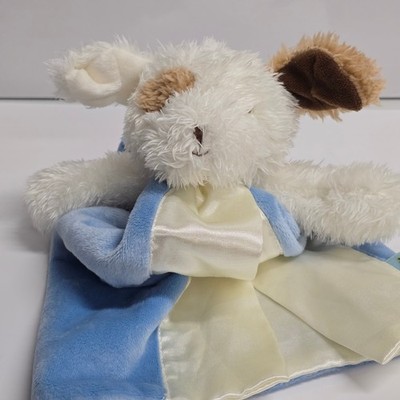 The Bay Best Friend Skipit Puppy Buddy Blanket Lovey Blue Satin Stroller Toy