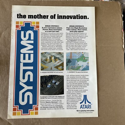 oRIGINAL 1984 11- 8'' Paper Boy Marble Madness atari  ARCADE VIDEO GAME FLYER