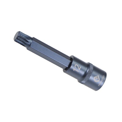 Triple Square Spline Bit Socket M12 Bit 1/2'' Drive 4'' Star S2 Cr-V Socket Blue