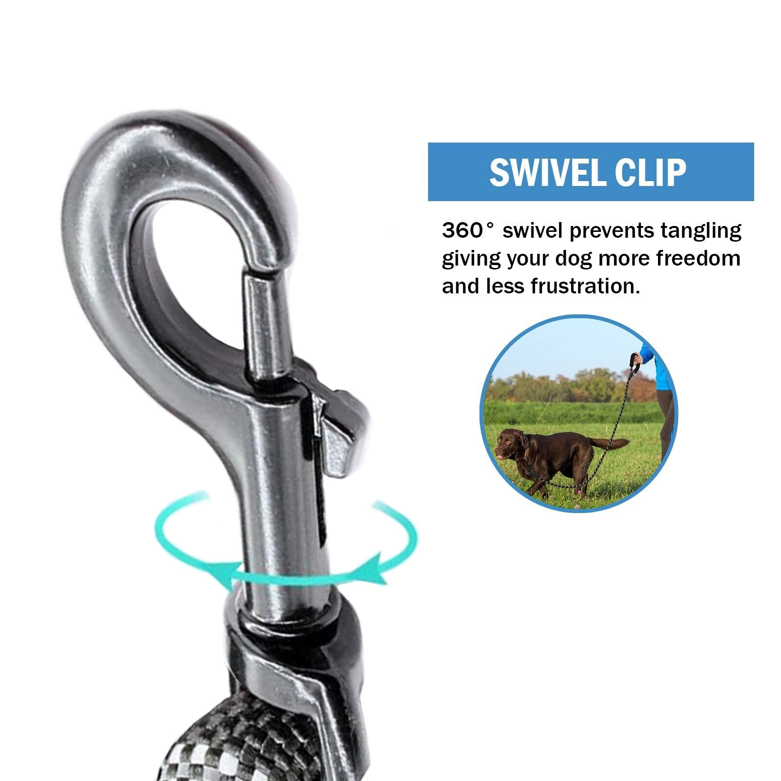 Dog Rope Leash Heavy Duty Durable Reflective Lead Padded Handle Walking Nylon