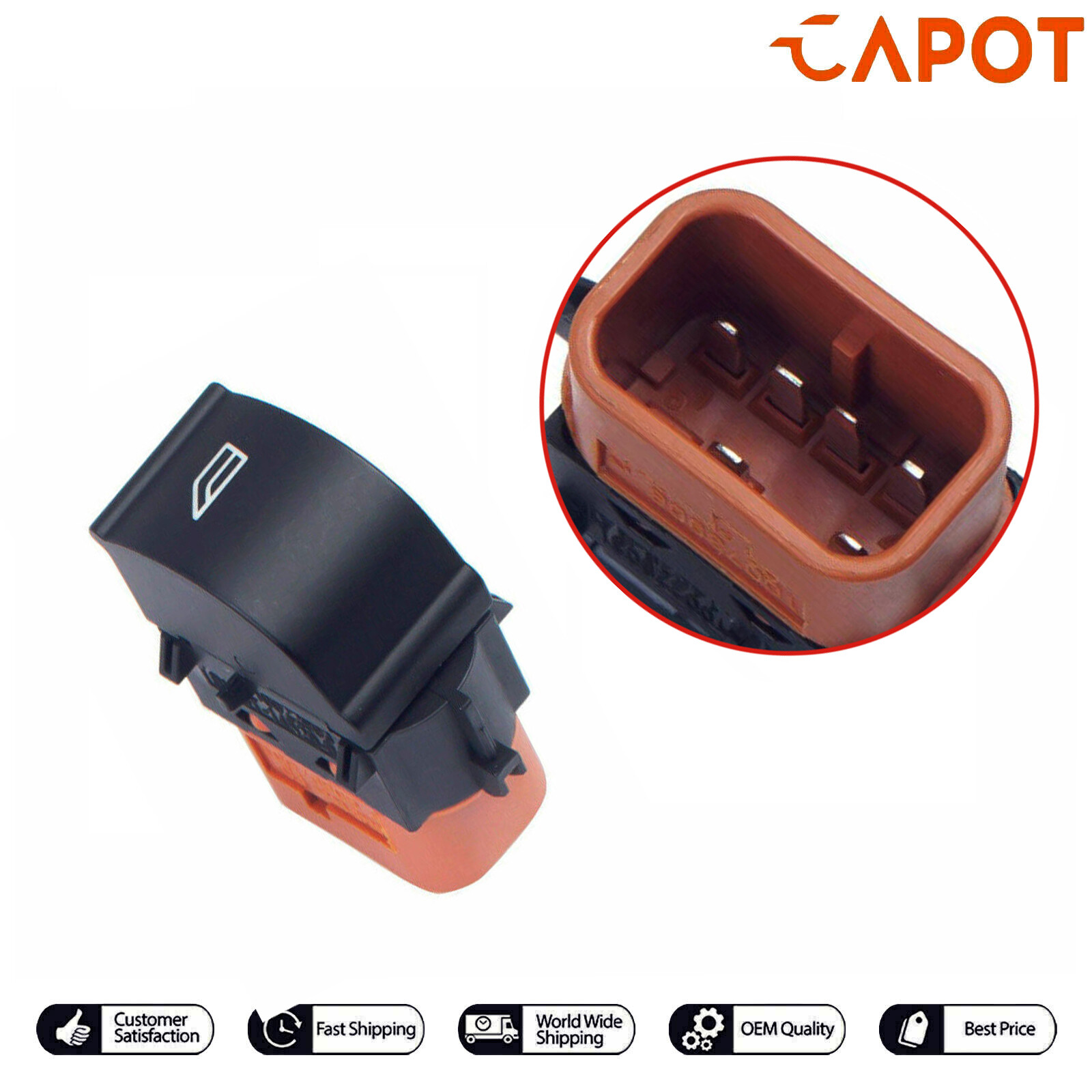 Electric Power Window Control Switch 6 Pin - BM5T14529BA