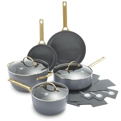 GreenPan Hard Anodized Healthy Ceramic Nonstick 8 Piece Cookwa...